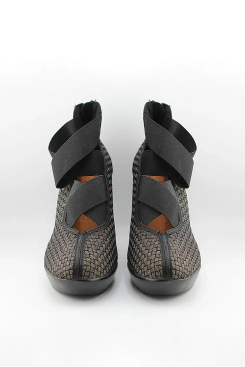 Bernie Mev Woven Crisscross Strap High Heel